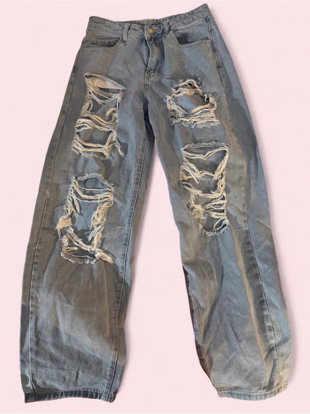 Distressed Light Blue Men’s Ripped Jeans